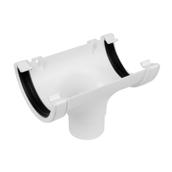 product picture of 112mm half round gutter running outlet white