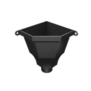 product image of cast iron downpipe fluted corner hopper - black
