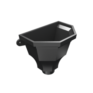 Product Image of Cast Iron Downpipe Fluted Flat Back Hopper - Black