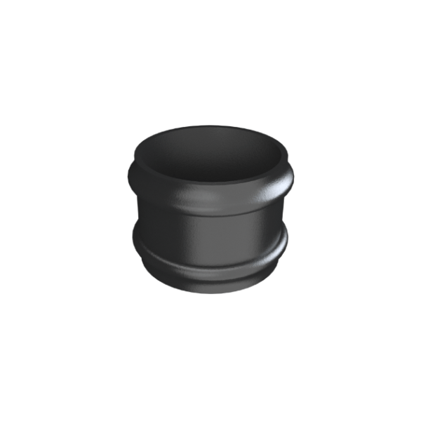 product image of cast iron round downpipe loose socket without ears - black
