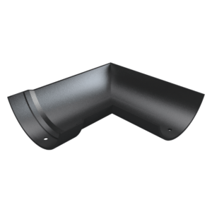 product image of half round cast iron 90 deg angle right hand - black