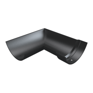 product image of half round cast iron 90 degree angle left hand - black