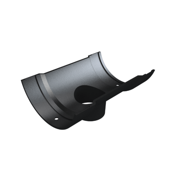 product image of half round cast iron running outlet -black