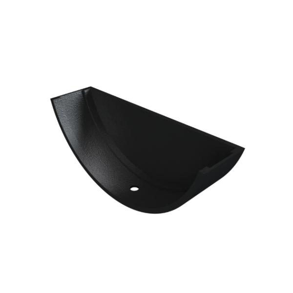 product image for half round cast iron stopend external - black