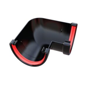 Product image of deep flow guttering 90 degree angle black