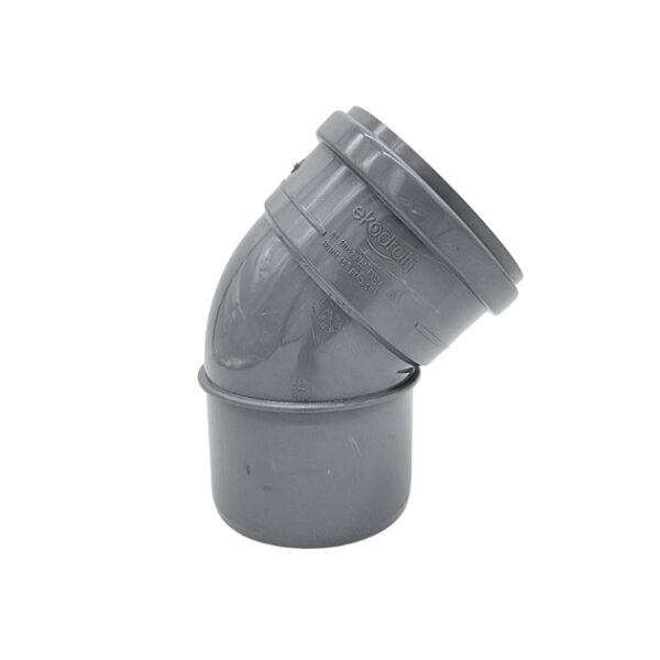 product image of 110mm push fit soil single socket 45 degree bend in grey
