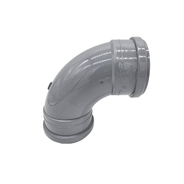 product image of 110mm push fit soil double socket 90 degree bend in grey