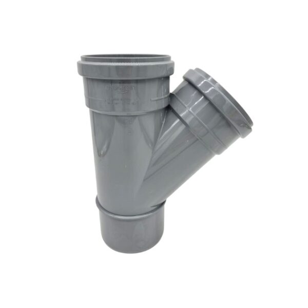 product picture of 110mm pushfit soil double socket 45 degree y branch in grey