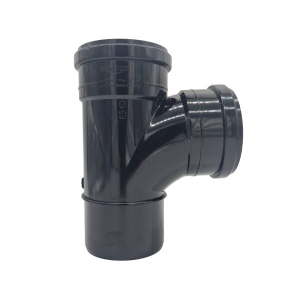 product image of 110mm pushfit soil double socket 90 degree branch in black