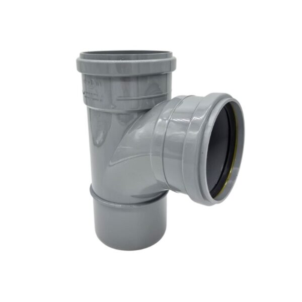 product picture of 110mm pushfit soil double socket 90 degree branch in grey