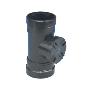 picture of a 110mm push fit soil double socket access pipe in black