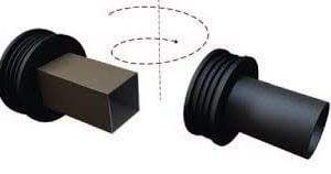 picture of how to fit a univesal rainwater adaptor rubber to rainwater downpipe