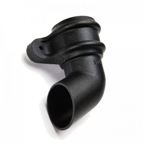68mm cascade cast iron effect half round down pipe left hand shoe with lugs