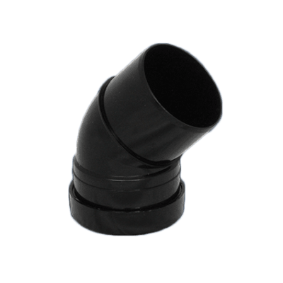 picture of a 110mm push fit soil single socket 135 degree bend in black