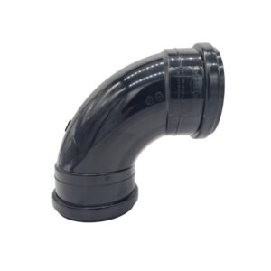 product image of 110mm industrial downpipe double socket 90 degree bend in black