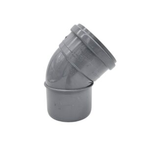 product image of 110mm industrial downpipe single socket 45 degree bend in grey