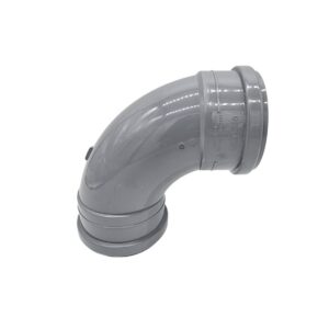 product image of 110mm industrial downpipe double socket 90 degree bend in grey