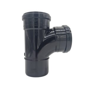product picture of 110mm pushfit industrial downpipe double socket 90 degree branch in black