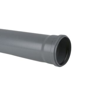 product image of 160mm 3m single socket industrial downpipe grey aquaflow