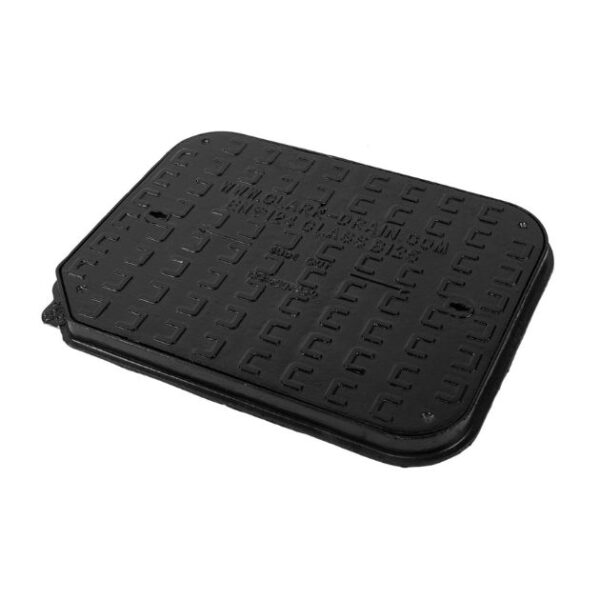product image of b125 manhole cover, ductile iron clark drain 450mm x 600mm