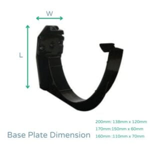 product image of industrial guttering fascia bracket base plate dimension