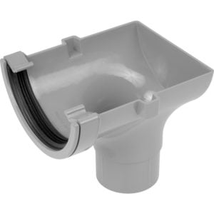 product picture of half round gutter stop end outlet - grey