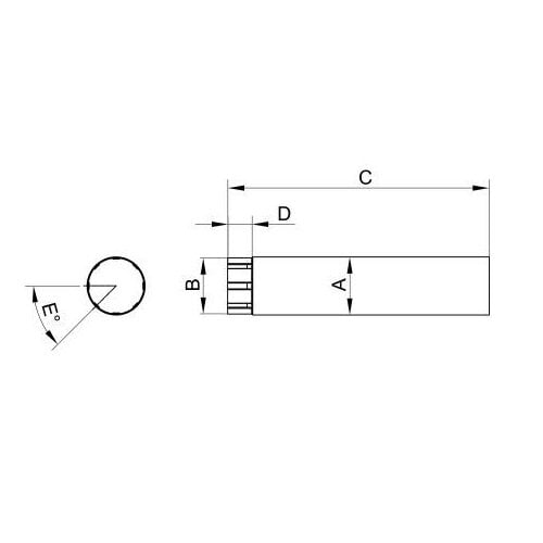 diagram 87mm dia intermediate downpipe - plain galvanised dimensions