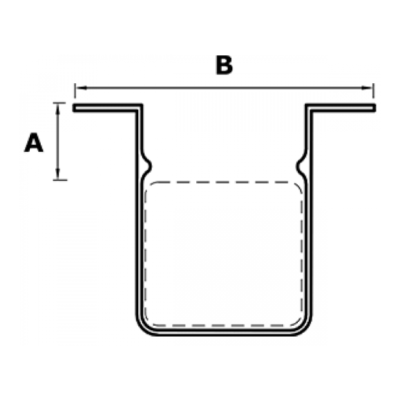 picture of square 30mm stand-off pipe clip dimension diagram