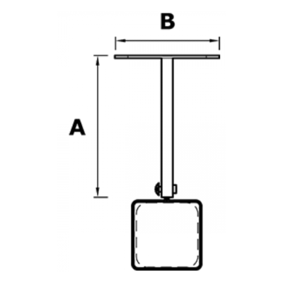 image of square adjustable stand-off pipe clip dimension diagram