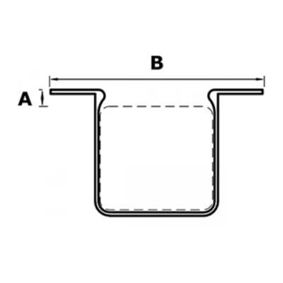image of square flush-fit pipe clip dimension diagram