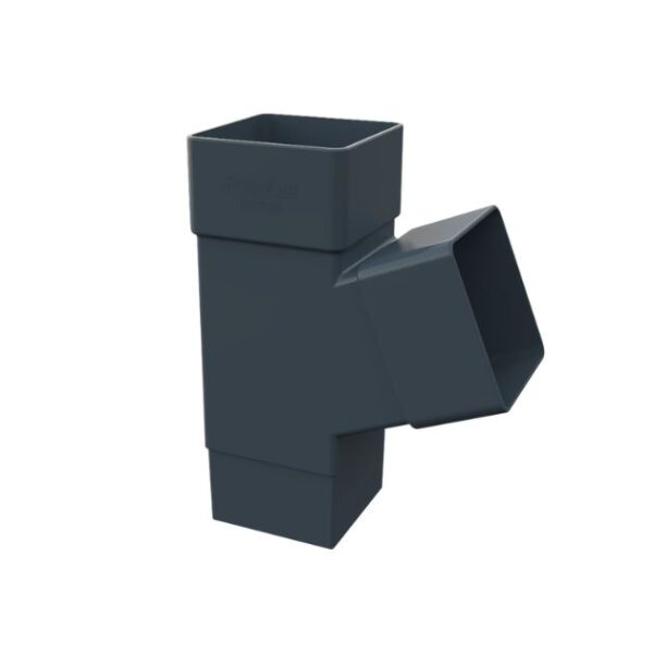 product image of freefoam 65mm square downpipe branch 112.5 degree anthracite grey