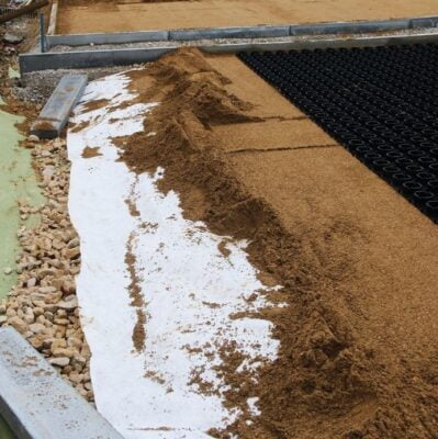 picture image of geotextile membrane being fitted