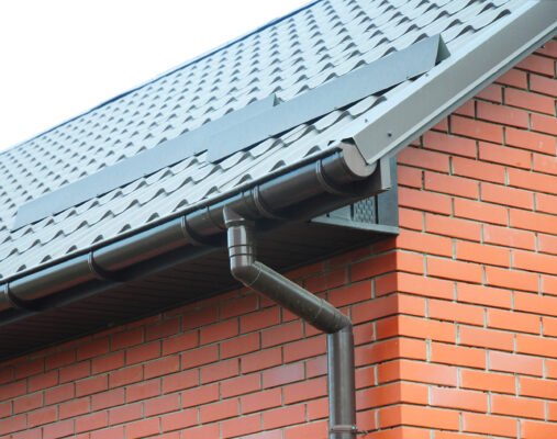 picture image of black painted half round gutter.
