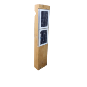 image of the solar panels on the rear of the stratton double solar led bollard lights