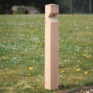 photograph of stratton eco wooden bollard installed