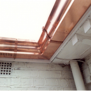 picture showing copper gutter length installed - ogee