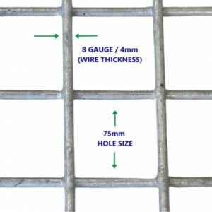 product gallery image of gabion basket 8 gauge and hole size diagram