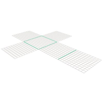 product image of gabion basket assembly panels laid out