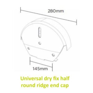 image showing dimensions of universal dry verge end cap